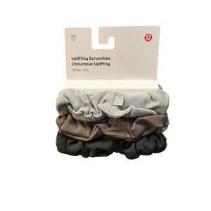 Lululemon Uplifting Scrunchies 3-Pack Nomad/Rainforest Green/Jade Grey O/S